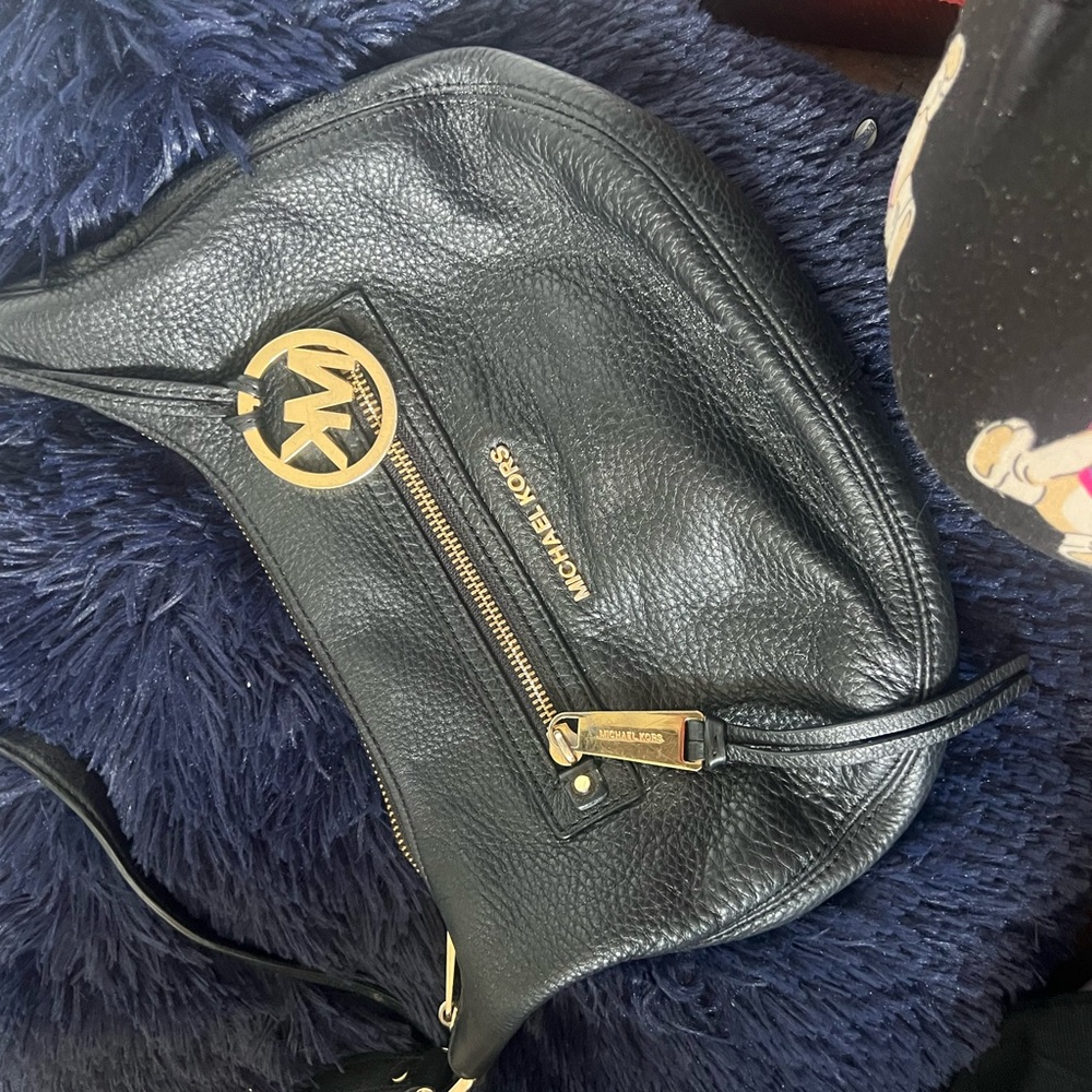Michael Kors Black Pebbled Leather Crossbody Bag